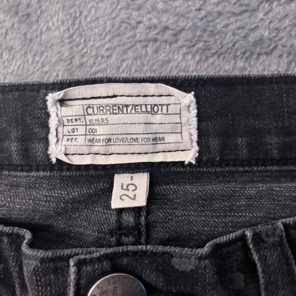 Current/Elliott Jeans Women’s 25 The Stiletto Skinny Black Polka Dot Stretch - Picture 3 of 15